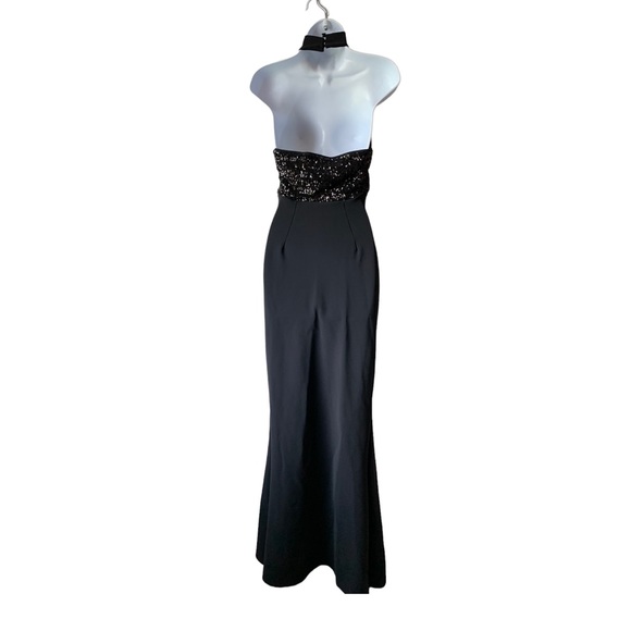 Chiara Boni Iria Black Sequin Gown Maxi Dress, NWT - Picture 5 of 10